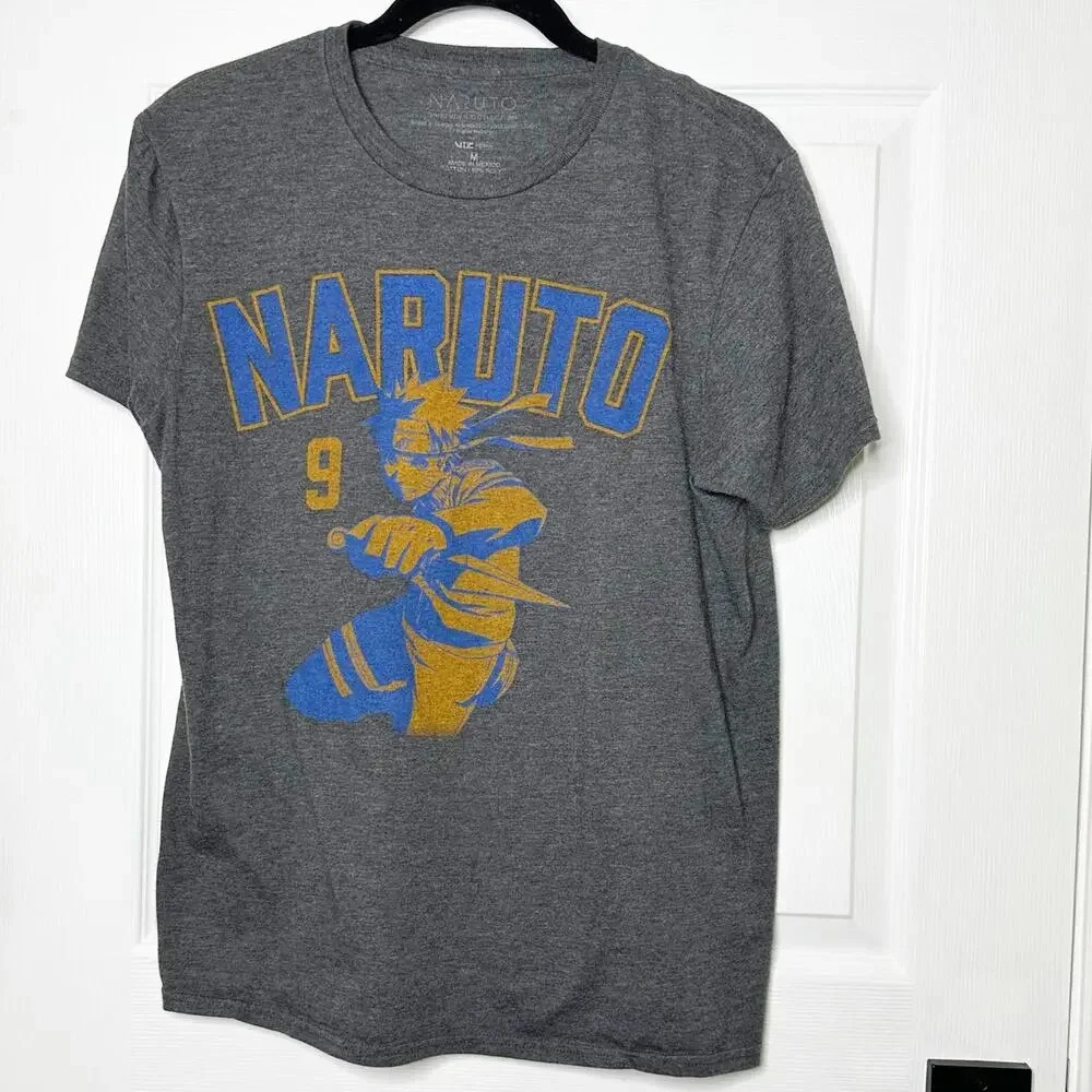 Naruto Shippuden Anime Size M‎ Gray Graphic Tee Short Sleeve